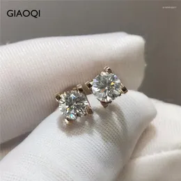 Stud Earrings GIAOQI Original 18K Rose Gold Plated Diamond Past Brilliant Cut Total 2 Carat D Color Moissanite Cow Head