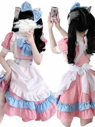 cp5xl Lolita Maid Dr Vintage Waitr Kostüme für Party Club Outfit Schulmädchen Cosplay Uniform Nette Chemise Rollenspiel Set w4gV #
