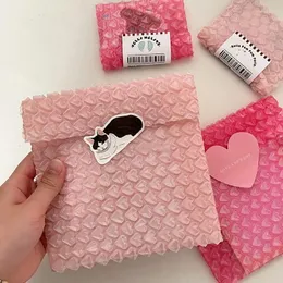 Sacos de armazenamento Saco de embalagem rosa 10pcs amor bolha transparente filme duplo pacote à prova de choque capas de amortecimento à prova d'água