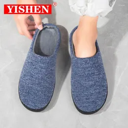 Slippers YISHEN For Men Winter Warm Couple Slipper Zapatillas De Pareja Polyester Cotton Women Indoor Shoes Antisked Home Slides