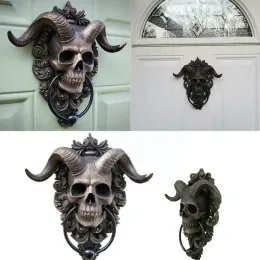 Esculturas resina cabra artesanato satanás cabra baphomet estátua ornamentos decoração da porta pendurado placa aldrava resina artesanato parede religiosa p8o9