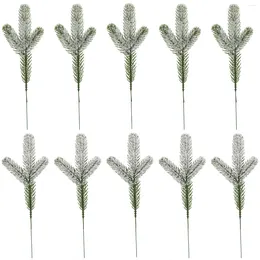 Fiori decorativi 24pcs Aghi di pino artificiale Branch Atmosfera calda Plastica per preparare ghirlanda natalizia fai -da -te