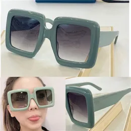 lüks tasarımcı kadın güneş gözlüğü 0783s büyük kare tahta çerçeve gözlükleri yaz vahşi tarzı canlı nane yeşil renk çerçevesi UV400 Protec203f