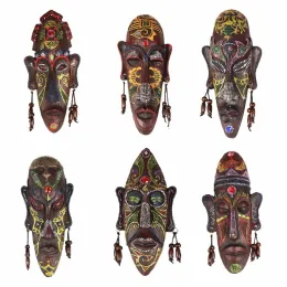 Скульптуры 2 шт. Zakka 3D креативные изделия из смолы ретро украшения подарок африканские маски для дома гостиная бар настенное украшение Metope