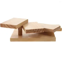 Käse Sets Käse seine rotierende Sushi -Teller -Kuchenplatten Sauce Prossemablett Getränke Accessoire Holzspeise Teller Boot