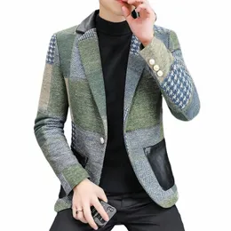 Wysokiej jakości Blazer Men's Korean Versi z Fi Trend Party Shop Anywhere Student Młodzieżowy Klub Fit Blazer Suit C3f7#