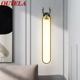 Duvar lambası outela nordic modern led yaratıcı tasarım boynuzları ev oturma odası yatak odası başucu dekor ışığı için vintage aplikler