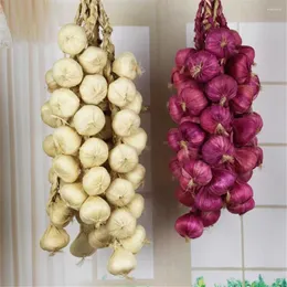 Decorative Flowers Hanging Faux Food Party Decor Simulation Vegetables Home Pography Props Artificial Garlic Onion