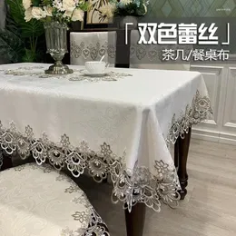 Tkanina stołowa obrus europejski prostokątny okrągły haftowana pokrywka tkaniny izolacyjnej dla koronki krzesła