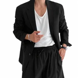 Incerun Tops 2024 Koreanischer Stil Hübsche neue Männer Anhänger Design Blazer Lässige Streetwear Männliche feste LG-Ärmeln Anzug Mäntel S-5XL S3Sy #