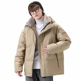 men's White Duck Down Coat New Winter Style Thicken Warm Hooded Jacket Fi High Street Classic Simple Solid Down Coat Male z7Us#