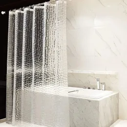 3D Shower Curtain Transparent Waterproof Mildew Proof Bath Curtains Modern EVA Environmental Bathroom Curtain With Hooks 240320