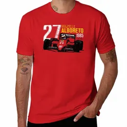 Michele Alboreto 1985トリビュートTシャツクイック乾燥アニメ服メンズプレーンTシャツZ3N0＃