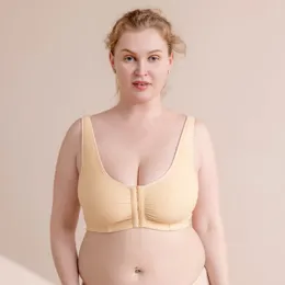 Sutiãs Europeus e Americanos Plus Size Fechamento Frontal Sutiã Fino Ajustável com Acolchoamento Adicionado Alças de Ombro Grossas