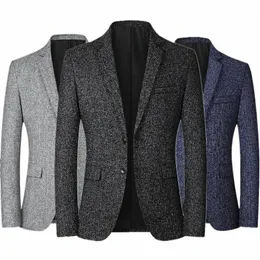 Schwarz Herren Busin Anzug Jacke Fiable Slim Männer Mantel Kostüm Homme Einreiher V-ausschnitt Blazer Masculino 29KK #