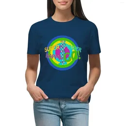 Poloshirts für Damen SUPER HAPPY POWER GO!T-Shirt Kawaii Kleidung Animal Print Shirt für Mädchen Workout T-Shirts Frauen