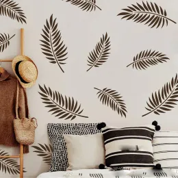 Çıkartmalar 36pcs Boho Yaprak Botanik Fern Duvar Sticker Tropikal Palmiye Bundan Orman Orman Duvarı Çıkarma Oturma Odası Oyun Odası Vinil Dekor