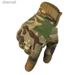 Тактические перчатки, многофункциональные спортивные перчатки с сенсорным экраном и полным пальцем для мужчин и женщин, стрельба, охота, фитнес 6610 YQ240328
