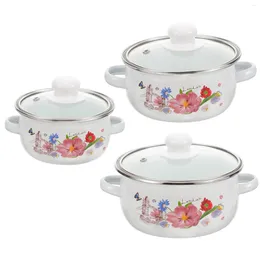 Doppelkessel Doppelgriff Cooking Pot Cantine Emaille Ethw Set Home Cookware Haushaltsbekleidung-resistente Suppe