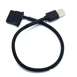 موصلات كابلات الكمبيوتر 30 سم 4Pin مروحة إلى محول USB S PC CONNECTOR PVC Connect Black Drop Computers Networking ACC OT2CL