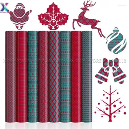 Fensteraufkleber XFX Infusible Christmas Plaid 12"x12" rotes Sublimations-Transferpapier für Cricut Joy Mugs T-Shirt Ink Garden Flag DIY