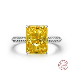 Choucong Design Marka Oszałamiająca luksusowa biżuteria Czysta 100% Soild 925 Srebrna Princess Cut Duże złote moissanite CZ Diamond ET340G