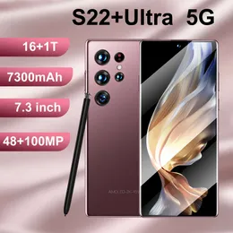 S22ULTRA16+1TB Android 11 True مثقبة 7.3 شاشة كبيرة 8 ميجابكسل