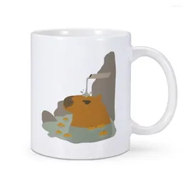 Tazze Divertenti Capibara Doccia Tazza da caffè Cartoon Novità Acqua Tazza da tè 11 Oz Office Home Drinkware Regalo perfetto per un amico Collega