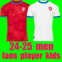 2024 2025 체코 공화국 축구 유니폼 24 25 NEDVED NODVED NOVOTNY POBORSKY Chytil Home Football 셔츠 Schick Hlozek Soucek Sadilek Lingr Kids Kit
