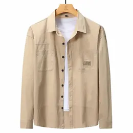 플러스 사이즈 10xl 셔츠 남자 스프링 가을 LG 슬리브 셔츠 fi 캐주얼 한 단색화물 셔츠 남성 큰 크기 10xl 블라우스 p7y9#