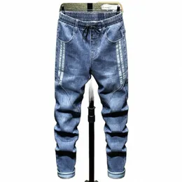 Plus size 7xl 8xl 9xl 10xl męskie dżinsy haremowe 2023 Autumn Nowe Fi swobodne elastyczne spodnie dżinsowe spodnie uliczne spodnie streetwearne Mężczyzna R1ie#