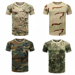 2019 Summer Tactical Military Camoue snabbtorkande t-shirt man armé strid Kort ärmkläder andas andas nack t skjortor l0gi#