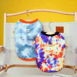 Dog Apparel Autumn And Winter Pet Clothes Fashion Tie Dyed Vest Small Medium-sized Tank Top Warm T-shirt Chihuahua Yorkshire