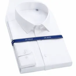 luxury Mercerized Cott Men's Dr Shirts Lg Sleeve Men Tuxedo French Shirts Solid White Blue Busin Formal Men Shirts d95k#