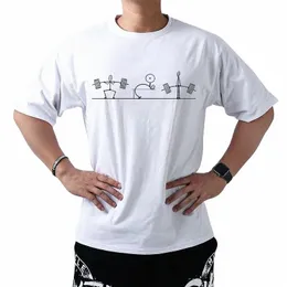 Fitn Halterofilismo Padrão Homens T-shirts Imprimir Cott T Shirt Engraçado Tops Tee Verão Casual Coreano Street Man Roupas o9QI #