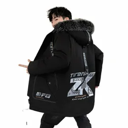 2021 Winter Jacket men hooded Slim Korean Parka Hombre lg Jacket coat cmere mens windbreaker Parkas cott youth clothing f6n9#