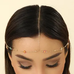 Haarspangen QIAMNI Böhmische bunte Blumenketten Kopfschmuck Dekoration Frisuren Kopfschmuck Schmuck für Frauen Hochzeit Bar Tiara