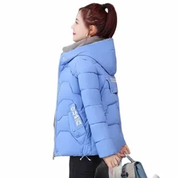 Cappotto corto da donna in stile coreano allentato 2022 Nuovo cappotto invernale Cott Aggiungi giacca imbottita termica spessa Fi Wild V8sD #