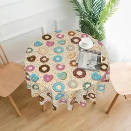 Cartoon Bakery Food Okoła stołowa tkanina odporna na Wodoodporną zmarszczkę i mycie o średnicy 150 cm 240312
