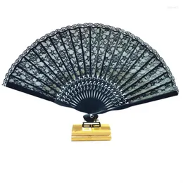 Dekorativa figurer vikande fläkt spets ventilatore japansk stil bambu hand klassisk retro abanicos para boda bärbara kvinnor dansar rekvisita