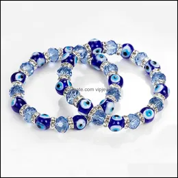 Charme pulseiras turco azul olho pulseira artesanal jóias amet relius mal nazar cristal para mulheres menina entrega gota otikx