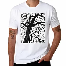 Ny Crow Watercolor T-shirt Grafik T-skjortor Plus Size Tops Plain White T Shirts Men Q4AH#