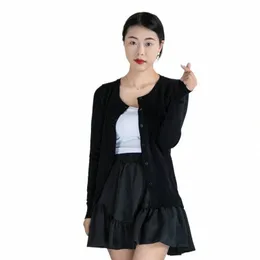 Tricot Cardigan Memale Blouses Korean Fi Style Jersey Jersey Outerwear Clothing Black Knitted Ladies Seater