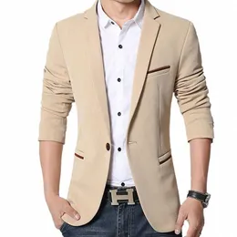 Marca Mens Casual Blazers Outono Primavera Fi Slim Terno Jaqueta Homens Blazer Masculino Vestuário Vetement Homme M ~ 5XL AY1415 M3bA #