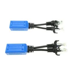 new 2024 2pcs/1pair RJ45 splitter combiner uPOE cable ,two POE camera use one net cable POE Adapter Cable Connectors Passive Power Cable for