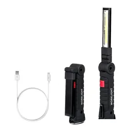 Light Bars Working Lights Portable 5 Mode Cob Flashlight Torch Usb Rechargeable Led Work Magnetic Lanterna Hanging Hook Lamp For O Dro Ot7Fj