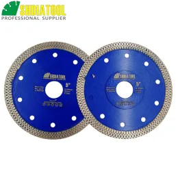 Zaagbladen SHDIATOOL 2 unità diametro 5 pollici/125 mm Lama per sega diamantata turbo a maglia pressata a caldo Altezza diamante 10 mm Disco da taglio per piastrelle di ceramica