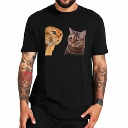 Triste Cat Mewing T Shirt Divertente Due gatti che parlano Meme Y2k Graphic Tshirt Tops 100% Cott Morbido T-shirt unisex per uomo Donna Taglia EU 95kH #