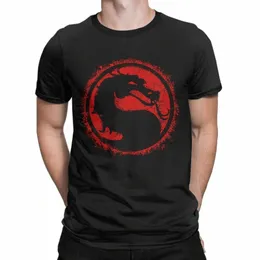 Camiseta masculina Mortal Kombat Splatters Casual Cott Camiseta de manga curta Jogo Camisetas Crewneck Tops Clássico B34K #