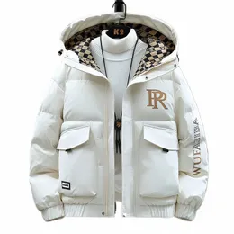 冬の暖かい太いジャケットの男性カジュアルパーカーコットレターBプリントジッパーパフジャケット韓国fiメンズストリートウェアコートn2ya＃